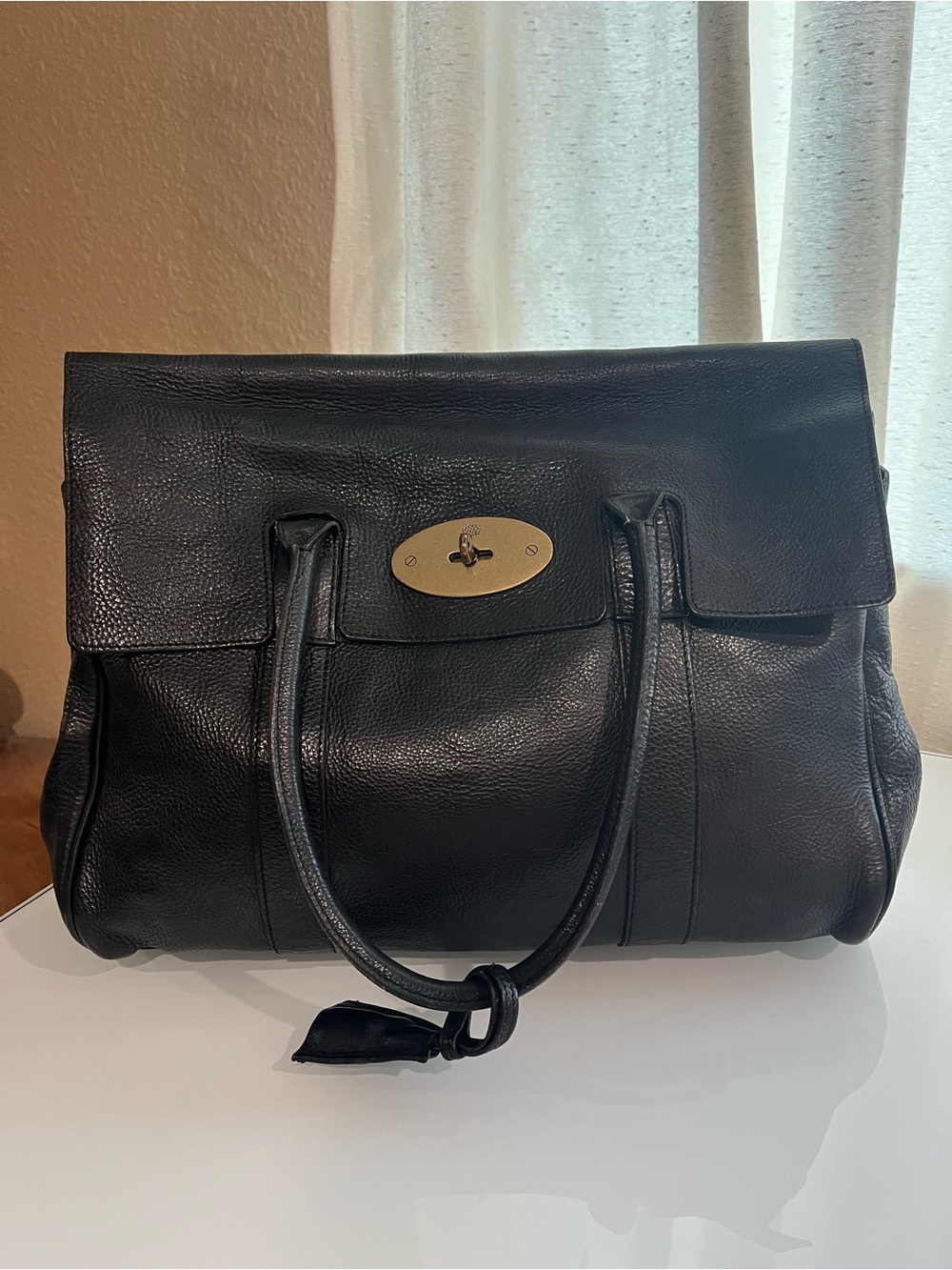 MULBERRY BLACK NVT LEATHER BAYSWATER - Picture 15 of 16